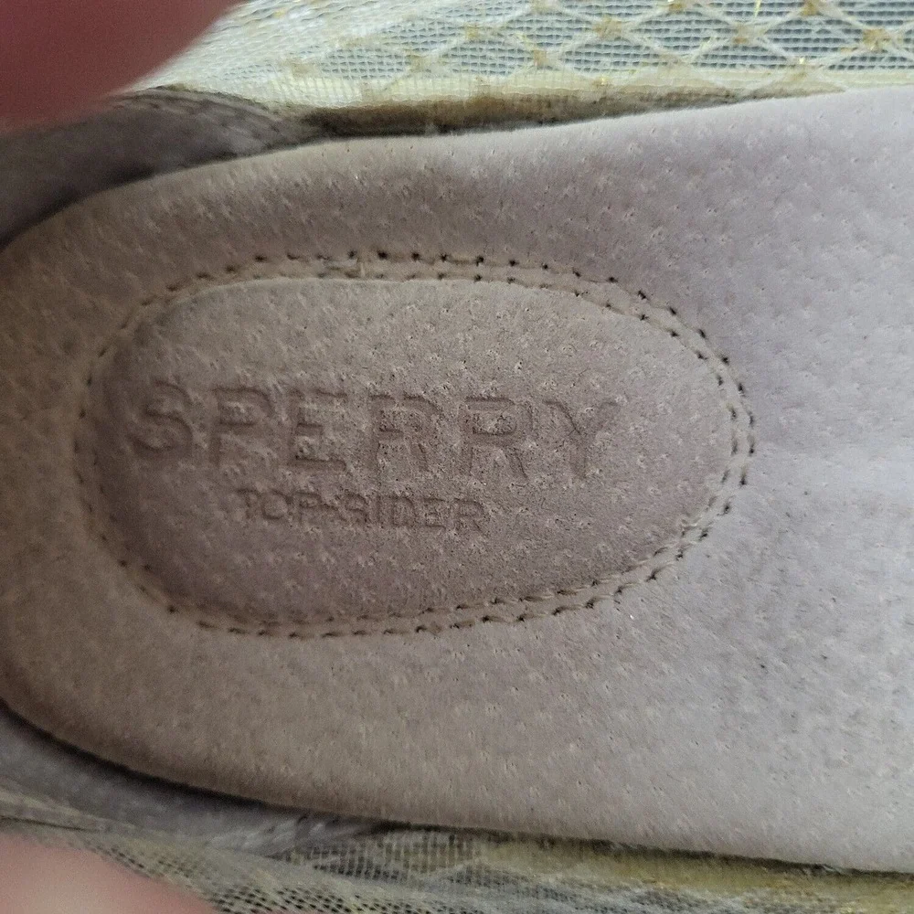 Sperry Top Sider Womens STS93259 White Silver Round Toe‎ Boat Shoes Size 10 M - Picture 5 of 6
